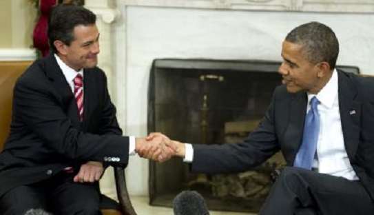 Antes de salir de Washington, en una rueda de prensa, anunció que sus conversaciones con Peña Nieto estarán “en gran parte enfocadas en la economía”.
