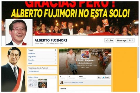 El expresidente peruano, condenado a 25 años de cárcel, anunció a través de una carta su incursión a Twitter y a Facebook, desde donde intentará difundir sus ideas y pensamientos.