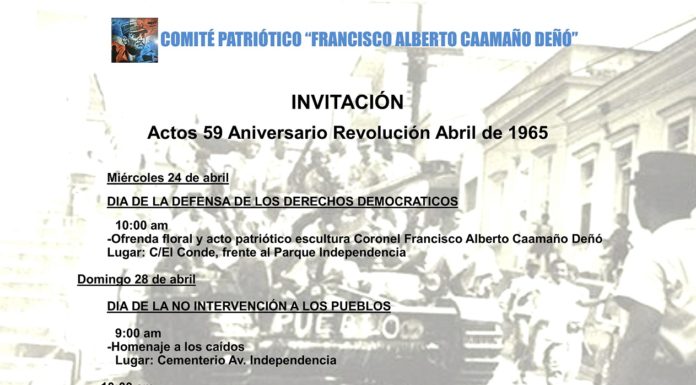 Invitación actos 59 aniversario Revolución Abril 1965