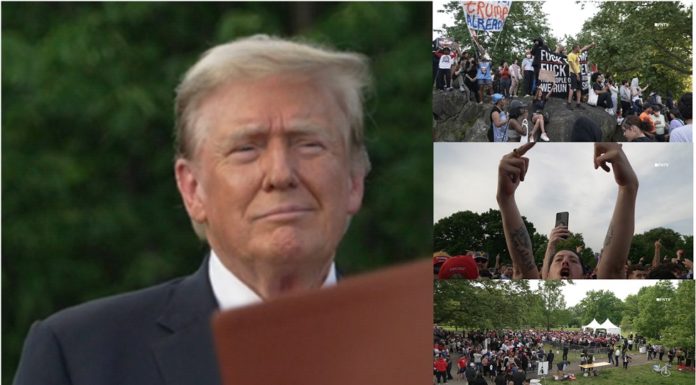 Con las consignas “El Bronx dice no a Trump” y “El Bronx se respeta” dominicanos y otros latinos rechazan presencia de Trump en parque del condado
