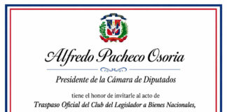 Invitacion a Traspaso Oficial del Club del Legislador a Bienes Nacionales