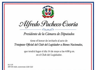 Invitacion a Traspaso Oficial del Club del Legislador a Bienes Nacionales