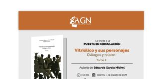 Archivo General de la Nación le invita a la puesta en circulación del libro: «Vitrólico y sus personajes. Diálogos y relatos». Tomo II